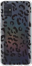 Casetastic Samsung Galaxy A51 (2020) Hoesje - Softcover Hoesje met Design - Leopard Print Black Print