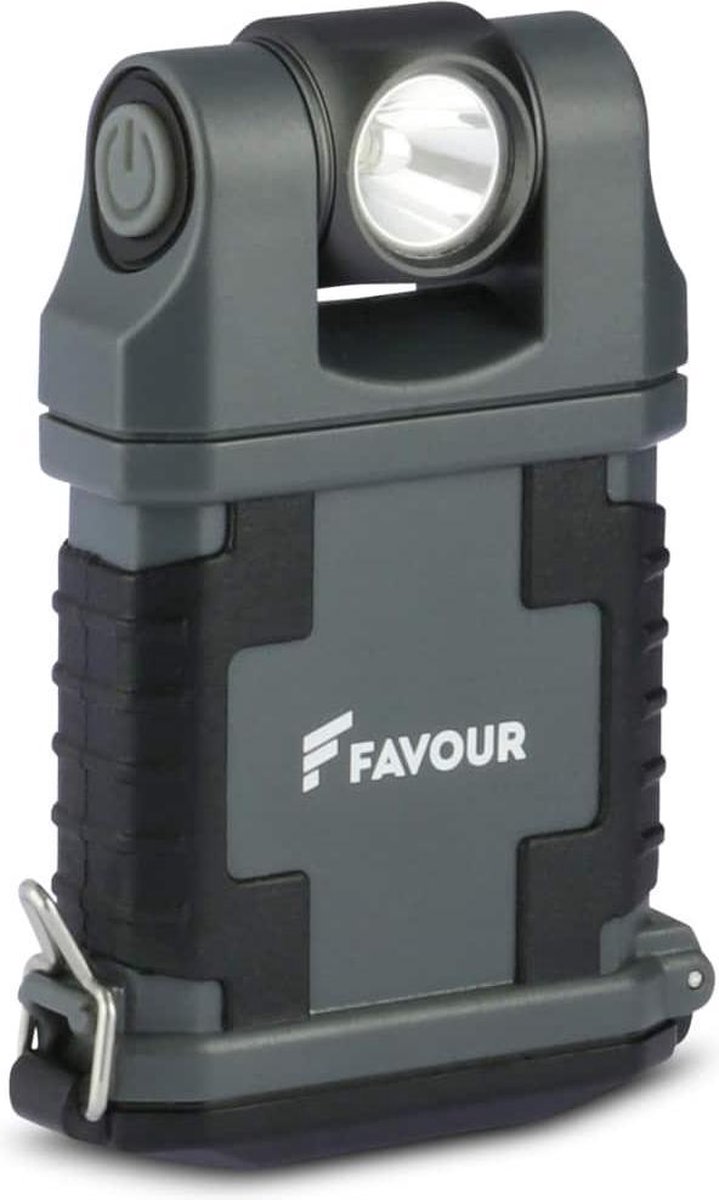 FAVOUR Werklamp EDCLIP grijs en zwart T2342