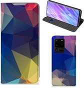 Geschikt voor Samsung Galaxy S20 Ultra Stand Case Polygon Dark