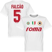 AS Roma Falcao 5 Team T-Shirt - Wit - XXL