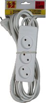 3x Stekkerdoos 3-voudig wit - 5 meter - Witte stekkerdozen - Verlengsnoeren/verlengkabels
