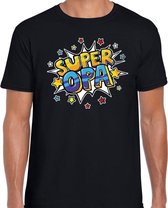 Super opa cadeau t-shirt zwart voor heren S