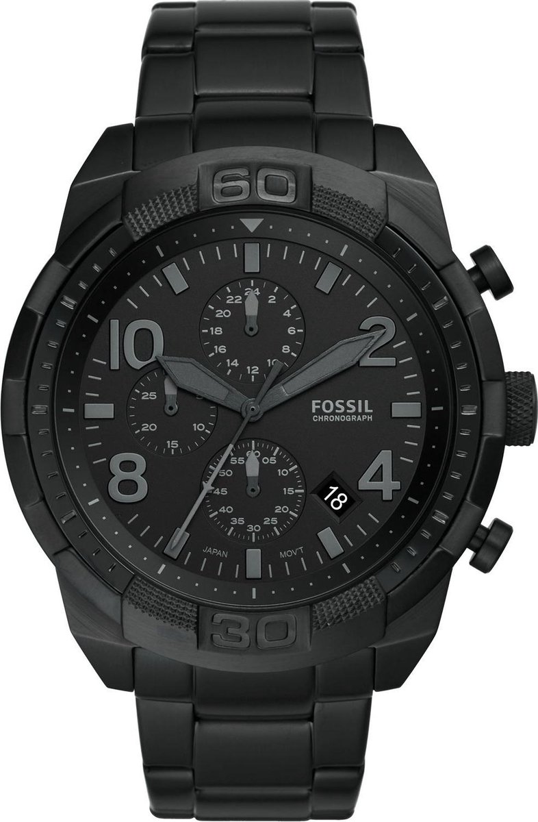 Fossil Bronson FS5712 Horloge - Staal - Zwart - Ø 50 mm