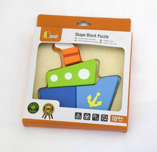 Viga Toys - Vormenpuzzel - Schip van Viga — afbeelding 5