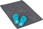 relaxdays badmat grijs - douchemat - antislip mat - badkamermat - kleedje voor badkamer 50x80cm