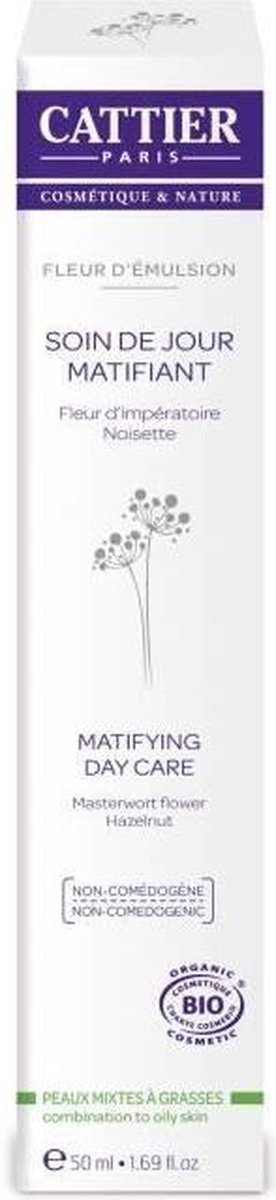 CATTIER Organic Matifying Day Care Bloesememulsie combinatie huid tot vet 50ml