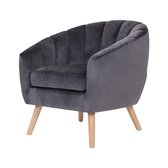 Fauteuil Lino - Antraciet - Fauteuil - 76 x 78 x 73 - Velvet