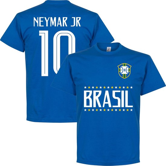 Brazilië Neymar JR 10 Team T-Shirt - Blauw - M