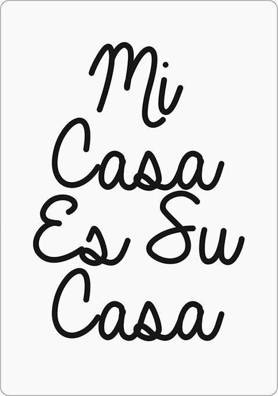 Spreukenbordje Mi Casa Es Su Casa (Mijn Huis Is Jouw Huis) Houten
