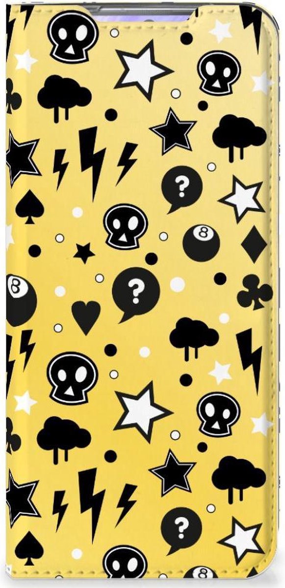 Mobiel BookCase Samsung Galaxy S20 Punk Geel