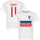 Engeland Vardy 11 Team T-Shirt - Wit - XL