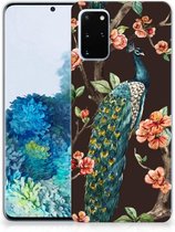 Geschikt voor Samsung Galaxy S20 Plus TPU Hoesje Pauw met Bloemen