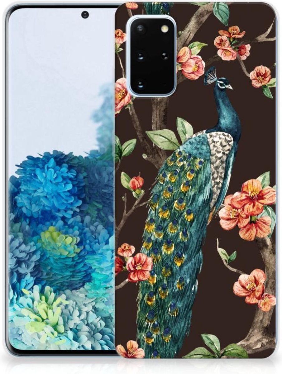 Samsung Galaxy S20 Plus TPU Hoesje Pauw met Bloemen