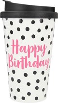 Depesche Drinkbeker To-Go Happy Birthday Dots