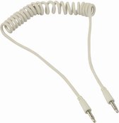 Câble Enroulé Audio Stéréo, 3,5 mm Mâle - 3,5 mm Mâle, 1,0 m, Blanc