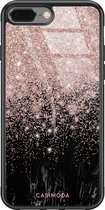iPhone 8 Plus/7 Plus hoesje glass - Marmer twist | Apple iPhone 8 Plus case | Hardcase backcover zwart