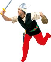 Funny Fashion - Asterix & Obelix Kostuum - Asterix De Gallier - Man - Rood, Zwart - Maat 48-50 - Carnavalskleding - Verkleedkleding