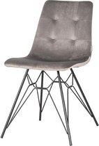 Trend Living Mick Eetkamerstoel - Grijs - Velvet