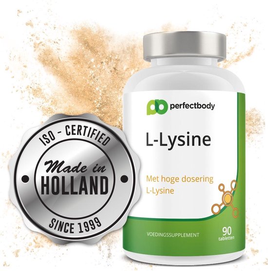 L-Lysine 1000 Mg - 90 L-Lysine Tabletten | Essentieel Aminozuur | Verhoogt Weerstand | PerfectBody.NL