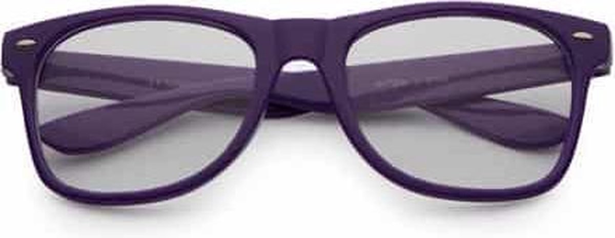 Freaky Glasses® - nerdbril - bril zonder sterkte - retrobril - nepbril - paars - Freaky Glasses