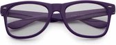 Freaky Glasses® - nerdbril - bril zonder sterkte - retrobril - nepbril - paars