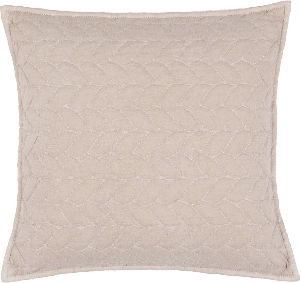 Clayre & Eef Kussenhoes 50*50 cm Beige Katoen Polyester Vierkant Sierkussenhoes Kussen hoes