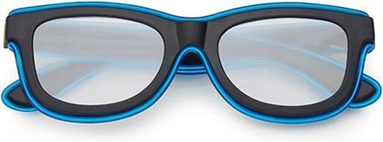 ® | Basic el-wire spacebril zwart | neon blauw