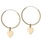 Goud Plated Hoop met Hart 22 MM