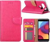 LG Q8 Portemonnee cover hoesje / book case Pink