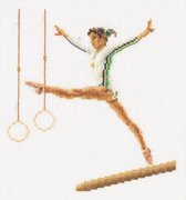 Thea Gouverneur - Kit point de croix avec grille - 3038A - Fils DMC pré-triés - Gymnastique - Aida - 16 cm x 17 cm - Kit DIY