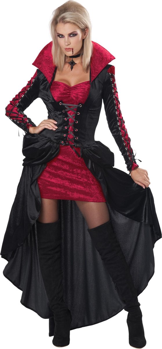 Afbeelding van product CALIFORNIA COSTUMES - Sexy rood en zwart vampier kostuum voor dames - S (38/40)  - maat S