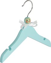 De Kledinghanger Gigant - 5 x Babyhanger lotushout blauw gelakt met rokinkepingen, 24 cm