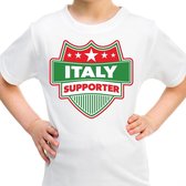 Italy / Italie schild supporter t-shirt wit voor kinderen M (134-140)