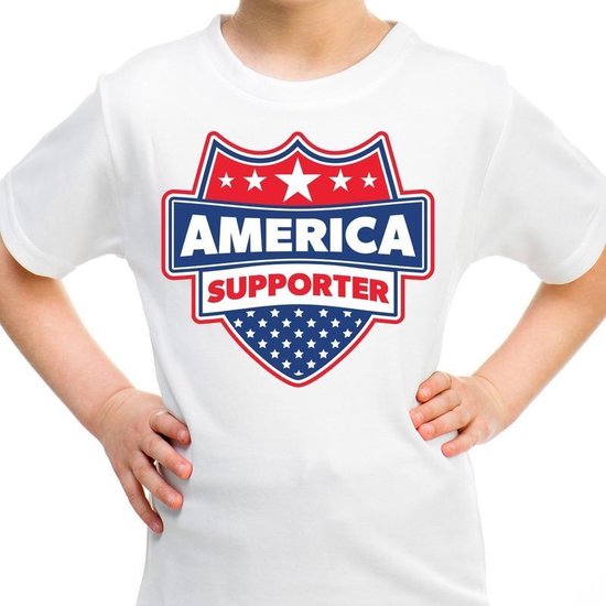 Amerika / America schild supporter  t-shirt voor kinderen