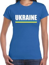 Ukraine / Oekraine supporter t-shirt blauw voor dames XS