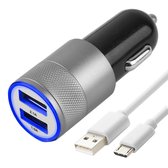 Adaptateur de charge pour chargeur de voiture haute vitesse MMOBIEL - 2 Portes USB 2.1A + 1.0A - câble Micro USB inclus