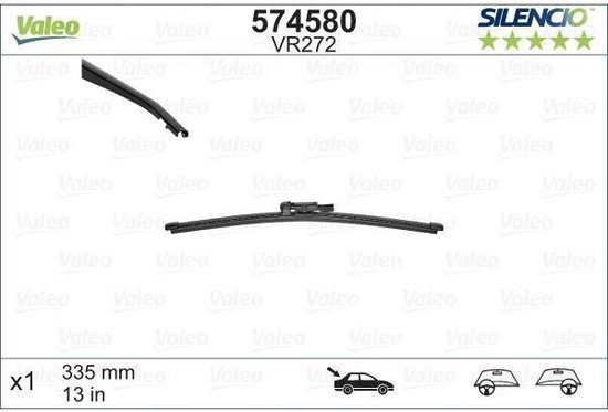 VALEO SILENCIO, Met spoiler 574641 Ruitenwisser Stuk, Voor, 600mm, 600mm, 450mm, Flat blade wisserblad, met voorgemonteerde adapter, Bijgevoegde adapter: GEN2V VALEO SILENCIO, Met spoiler 574641 Ruitenwisser Stuk, Voor, 600mm, 600mm, 450mm, Flat blade wisserblad, met voorgemonteerde adapter, Bijgevoegde adapter: GEN2V