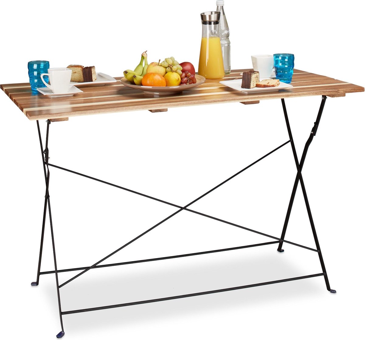 Tuintafel Bari inklapbaar - naturel - 75x120x75 cm | Leen Bakker