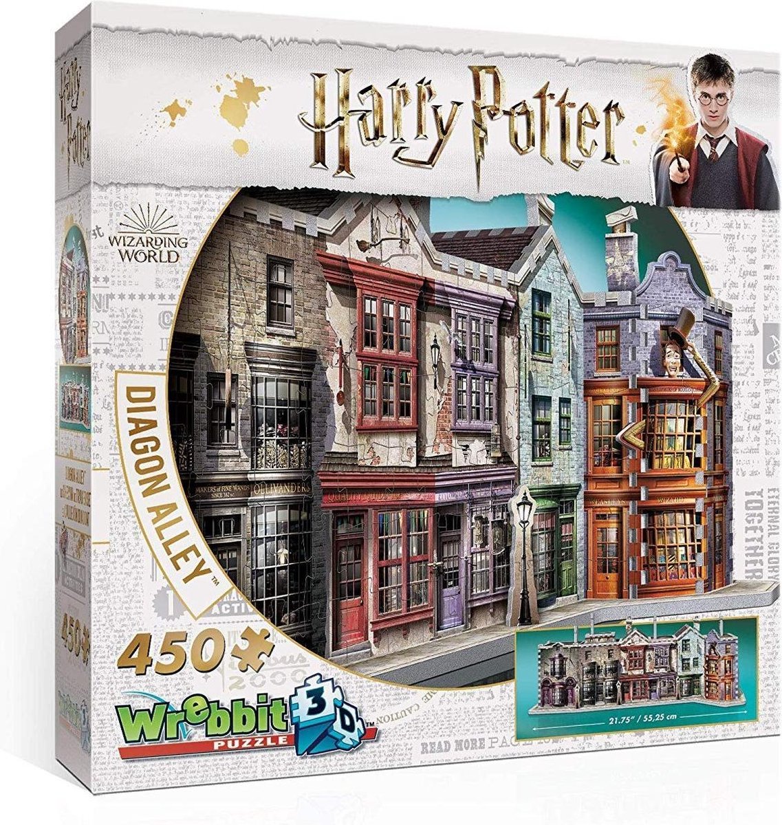 Dragon Alley - Wrebbit 3D Puzzel - Harry Potter - 450 Stukjes - wrebbit