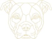 Amerikaanse Bulldog Geometrisch Hout 100 x 76 cm Light Wood - Honden - Wanddecoratie