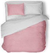 Nightsrest Dekbedovertrek Two Tones - Roze/Wit Maat: 240x200/220cm