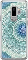 Samsung S9 Plus hoesje siliconen - Mandala blauw | Samsung Galaxy S9 Plus case | blauw | TPU backcover transparant