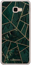 Samsung J4 Plus hoesje siliconen - Abstract groen | Samsung Galaxy J4 Plus case | groen | TPU backcover transparant