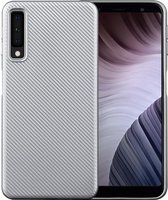 Samsung A7 2018 - Carbon zilver TPU hoesje | Samsung Galaxy A7 (2018) case | Hardcase backcover zwart