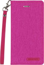 iPhone Xs Max hoes - Mercury Canvas Flip Wallet Case - Magenta