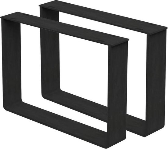 Schijnen vredig Wie Set zwarte massief stalen U tafelpoten 35 cm (koker 8 x 1) | bol.com
