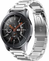 Stalen Smartwatch bandje - Geschikt voor  Samsung Galaxy Watch stalen band 46mm - zilver - Horlogeband / Polsband / Armband