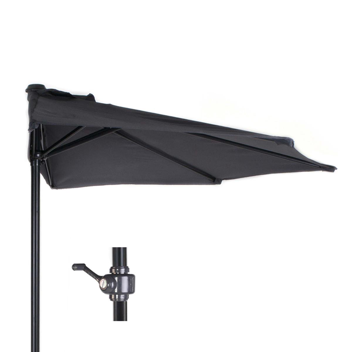 Bol.com Livn Balkonparasol Half Rond - Diameter 250 cm - Hoogwaardig polyester doek - Inclusief draaimechanisme met draaihendel aanbieding