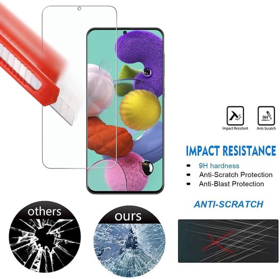 Etui Portefeuille Samsung Galaxy A51 Turquoise avec 2 pièces de protection d'écran en Glas