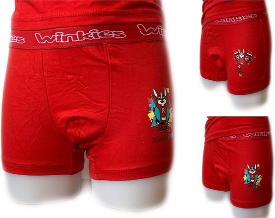 Embrator 2-stuks Jongens Boxershort met opdruk rood maat 128/134